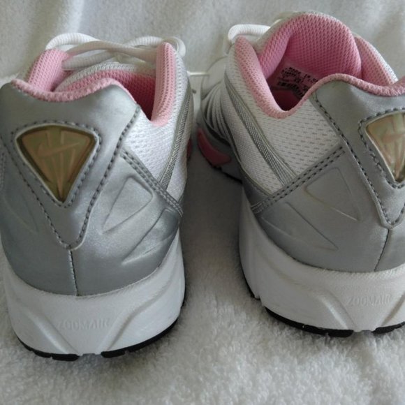 Women White Silver Pink Nike Zoom Air Sneakers 7 - Picture 11 of 11